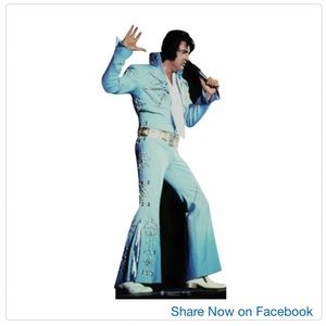 ELVIS PRESLEY BLUE JUMPSUIT CARDBOARD CUTOUT FREE SHIP